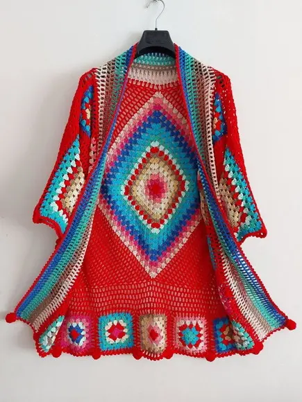 Cardigan De Crochê