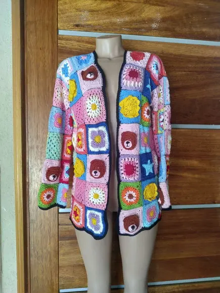 Cardigan em Crochê Ursinho