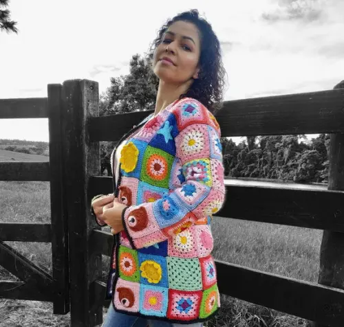Cardigan em Crochê Ursinho