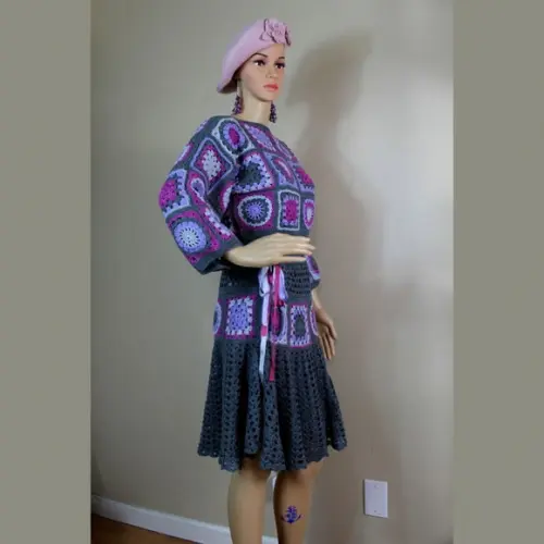 Conjunto Blusa + Saia em Crochê
