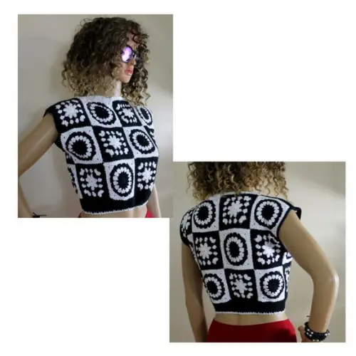 Conjunto Blusa + Saia em Crochê