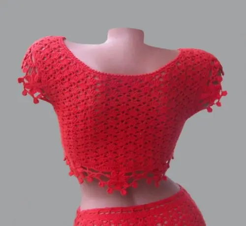 Conjunto moda praia em crochê
