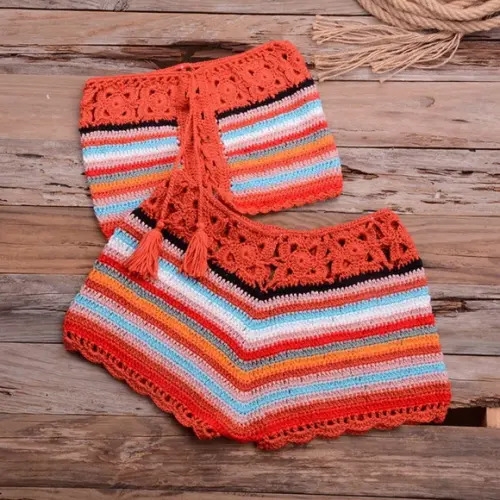 Conjunto moda praia em crochê