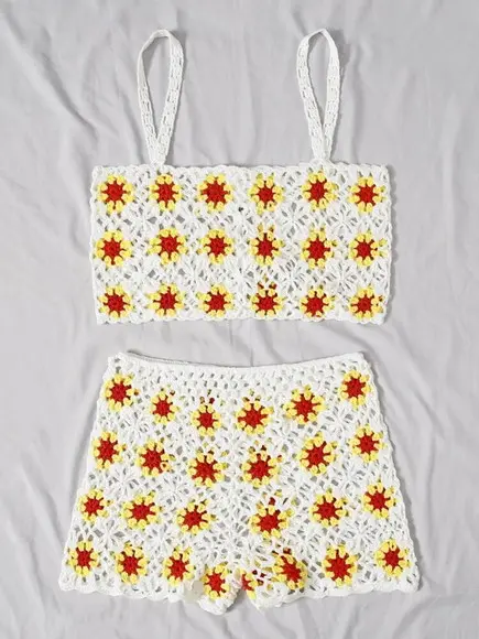 Conjunto praia em crochê