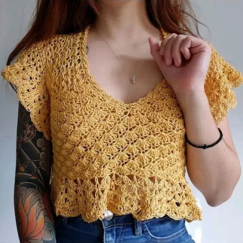 Cropped de crochê