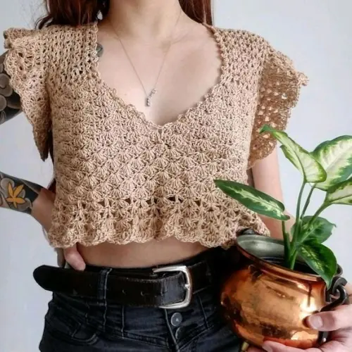 Cropped de crochê