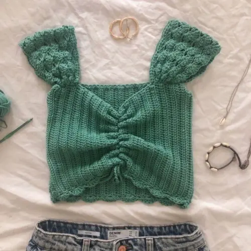 Cropped de crochê