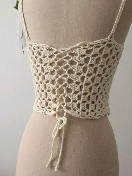 Cropped de crochê girassol
