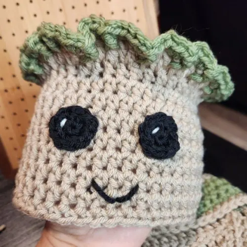 Fantasia Baby Groot em Crochê Bebe