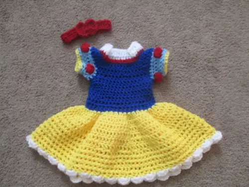 Fantasia Branca de Neve em Crochê