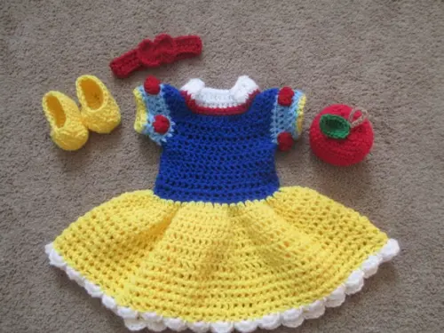 Fantasia Branca de Neve em Crochê