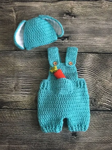 Fantasia Coelho em Crochê Newborn