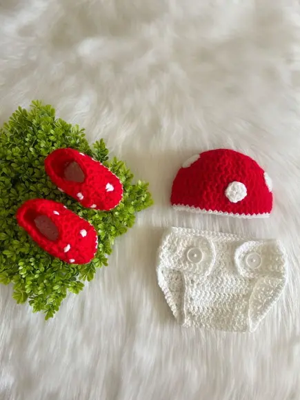 Fantasia Cogumelo Newborn Bebê