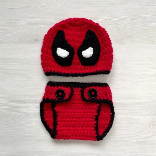 Fantasia Deadpool em Crochê