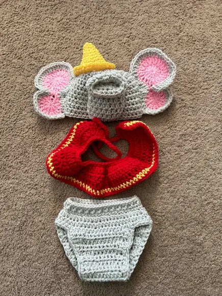 Fantasia Dumbo Elefante em Crochê