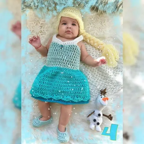 Fantasia Elsa Frozen em Crochê
