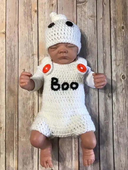 Fantasia Fantasma Bebe em Crochê