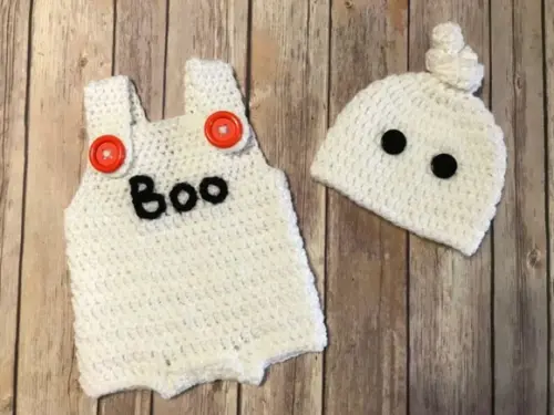 Fantasia Fantasma Bebe em Crochê