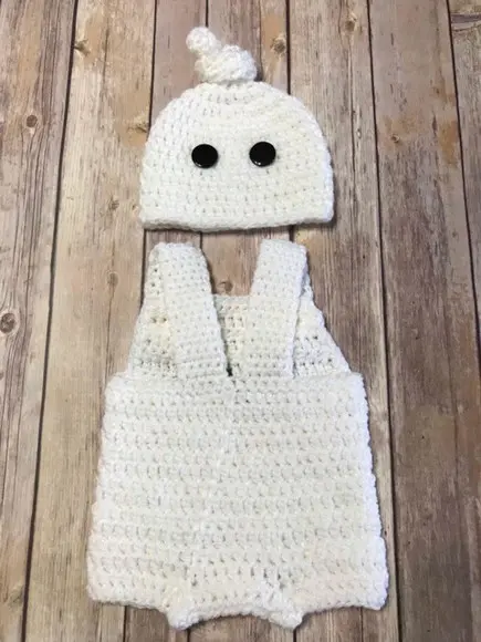 Fantasia Fantasma Bebe em Crochê