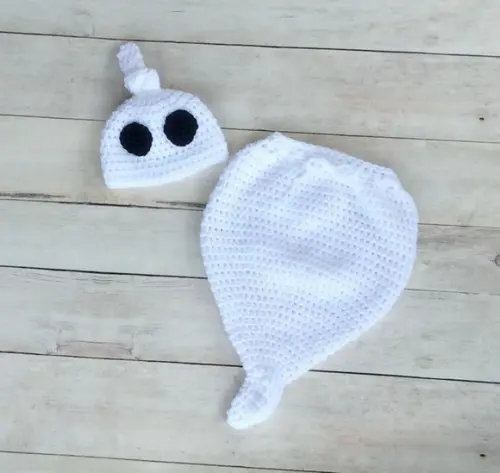 Fantasia Fantasma Bebe em Crochê