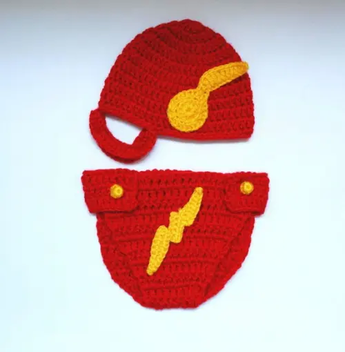 Fantasia Flash Super Heroi da Marvel em Crochê