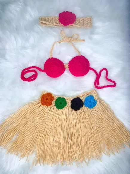 Fantasia Havaiana Bebê Newborn Ensaio Fotográfico