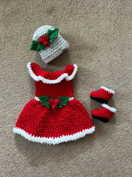 Fantasia Mamãe Noel em Crochê