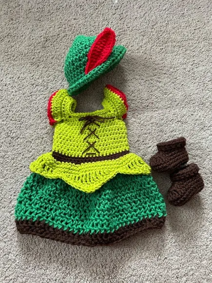 Fantasia Peter Pan em Crochê