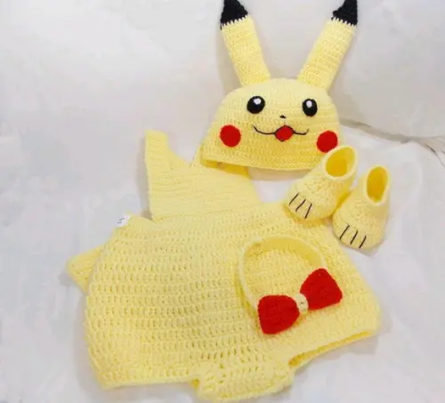 Fantasia Pikachu de Crochê Bebe