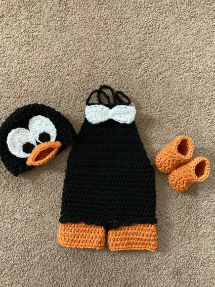 Fantasia Pinguim em Crochê
