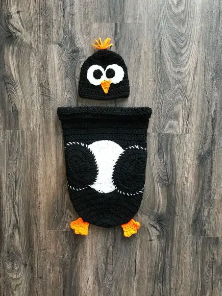 Fantasia Pinguim em Crochê
