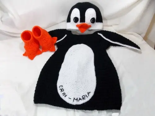 Fantasia Pinguim em Crochê