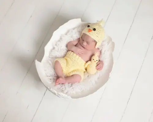 Fantasia Pintinho + Pintinho em Crochê