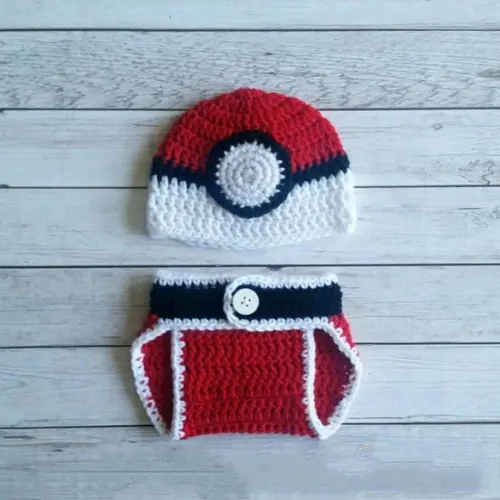 Fantasia Pokebola em Crochê