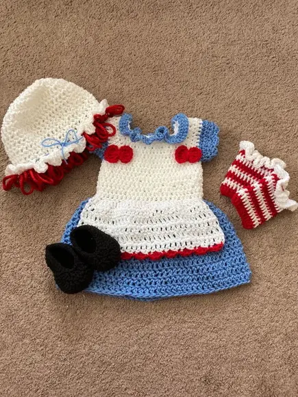 Fantasia Raggedy Ann em Crochê