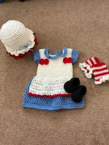 Fantasia Raggedy Ann em Crochê