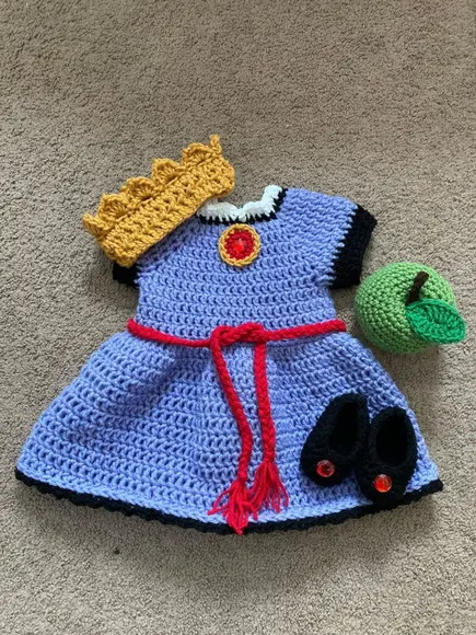 Fantasia Rainha Má da Branca de Neve em Crochê