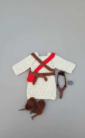 Fantasia Rei Davi Infantil Kit Completo Artesanal
