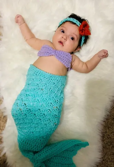 Fantasia sereia de crochê
