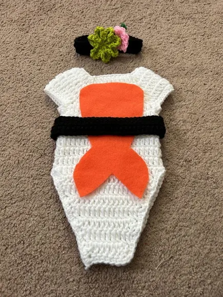 Fantasia Sushi em Crochê