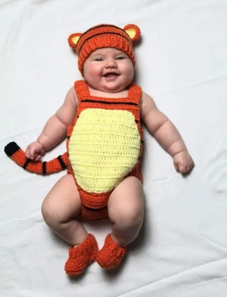 Fantasia Tigrão em Crochê "ursinho Pooh"