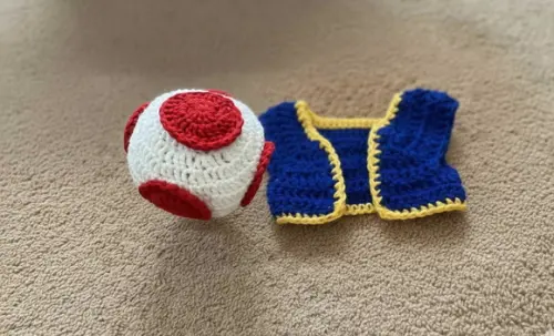 Fantasia Toad do Super "mario Bros" Cogumelo em Crochê
