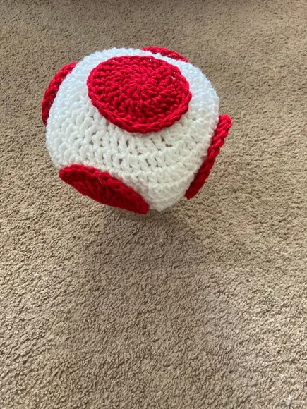 Fantasia Toad do Super mario Bros Cogumelo em Crochê