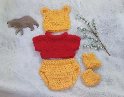 Fantasia Urso Pooh em Crochê