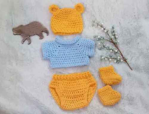 Fantasia Urso Pooh Menino em Crochê