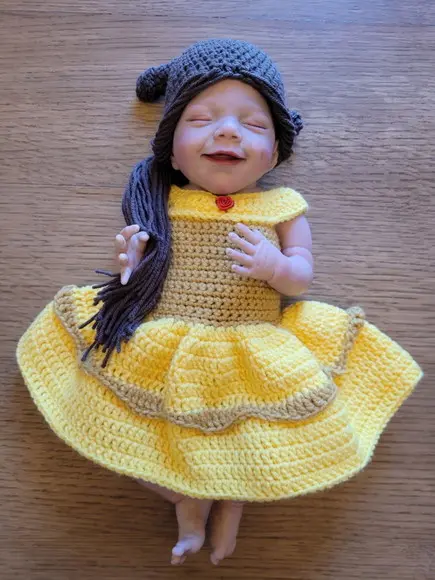 Fantasia Vestido Bela " Bela e a Fera em Crochê