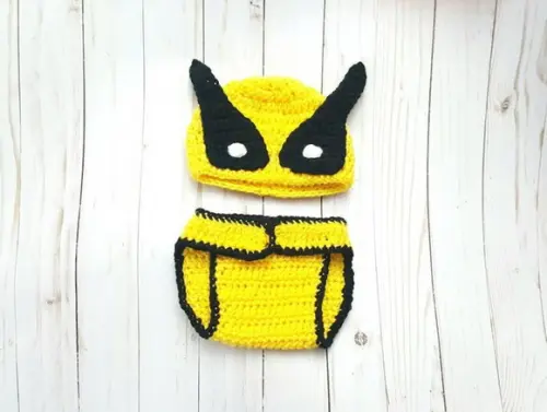 Fantasia Wolverine em Crochê Newborn