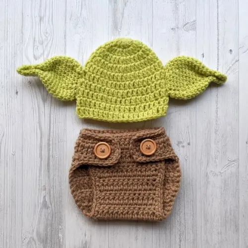 Fantasia Yoda Bebê em Crochê