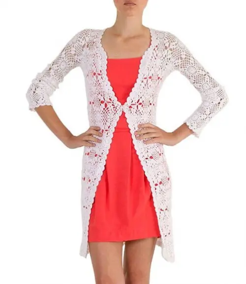 Kimono / sobretudo de crochê