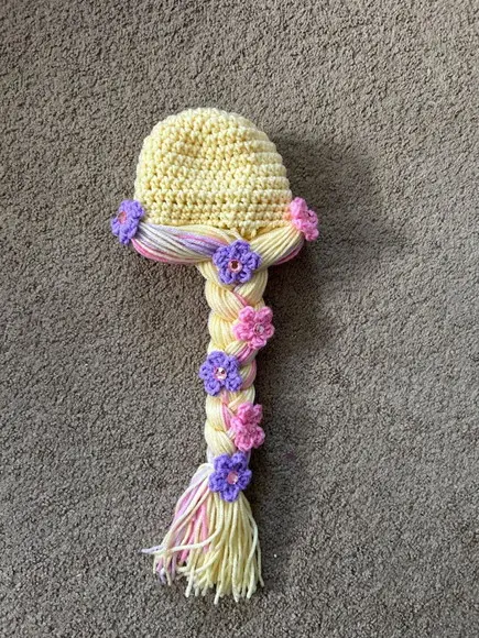 Peruca Rapunzel em Crochê